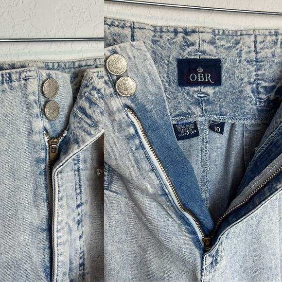 OBR Acid Wash Vintage Denim Tapered Baggy Jeans Size 10, 100% cotton, retro - Picture 8 of 9